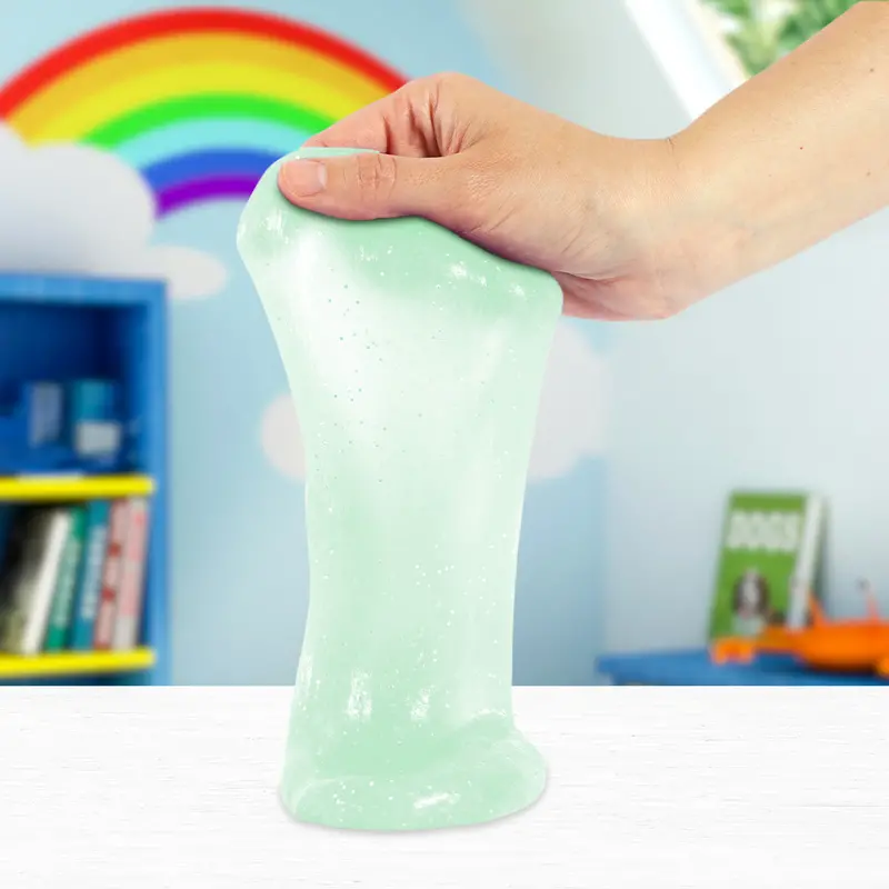 Slime Cristalino, Envase Abeja, Color Verde 1