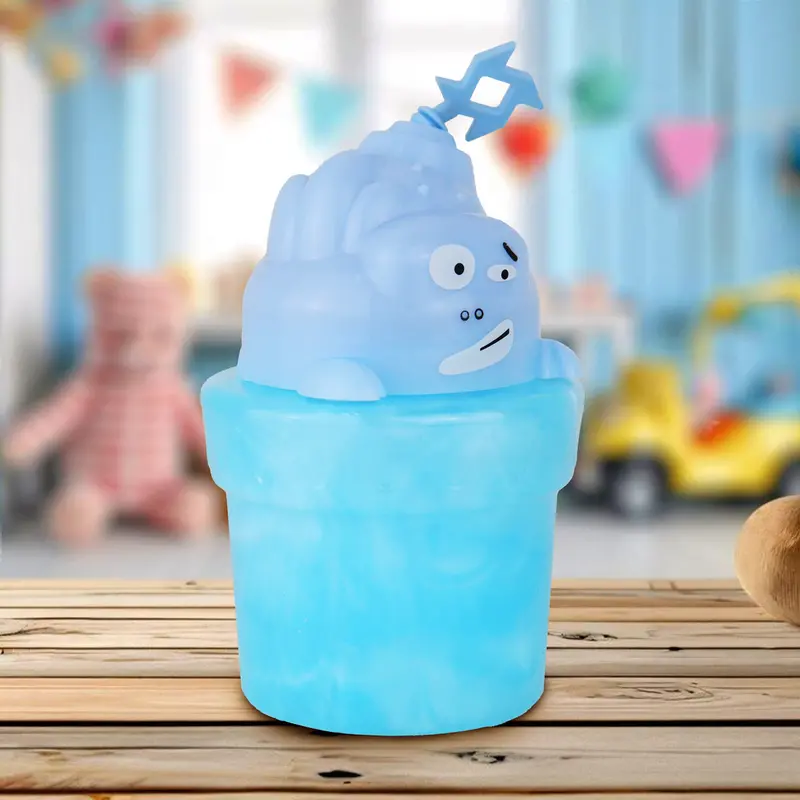 Slime Cristalino Envase Divertido, Color Azul 2