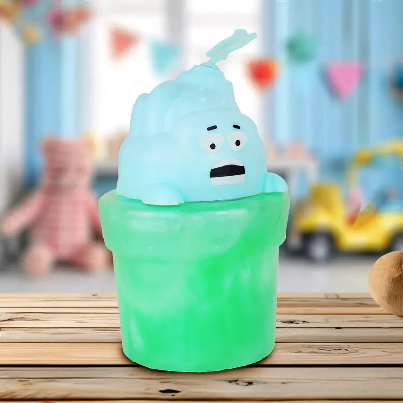 Slime Cristalino Envase Divertido, Color Verde 2