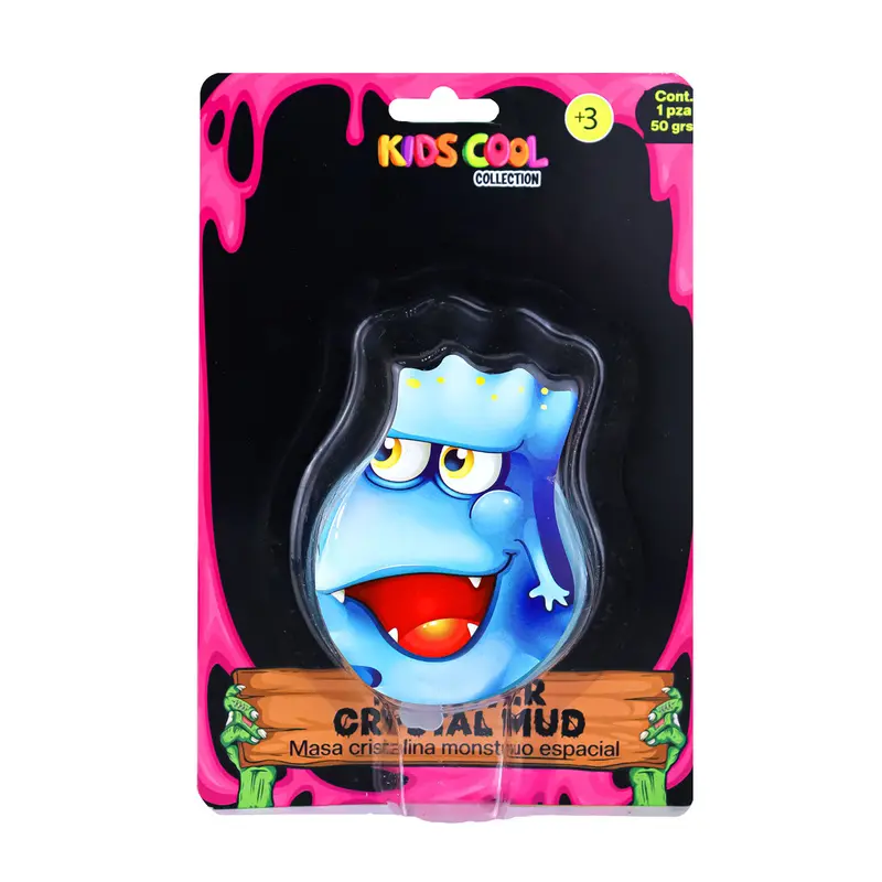 Slime Cristalino, Envase Monstruo, Color Azul 2