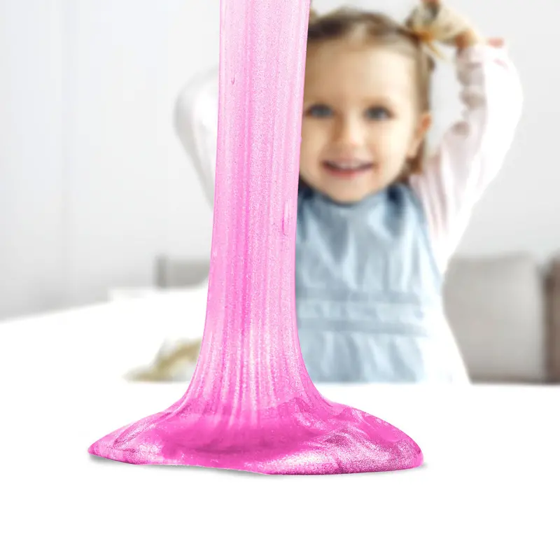 Slime Cristalino, Envase Monstruo, Color Rosa 1