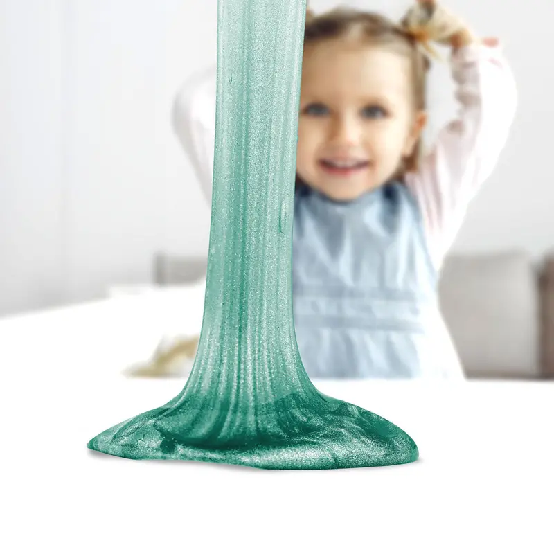 Slime Cristalino, Envase Monstruo, Color Verde 1