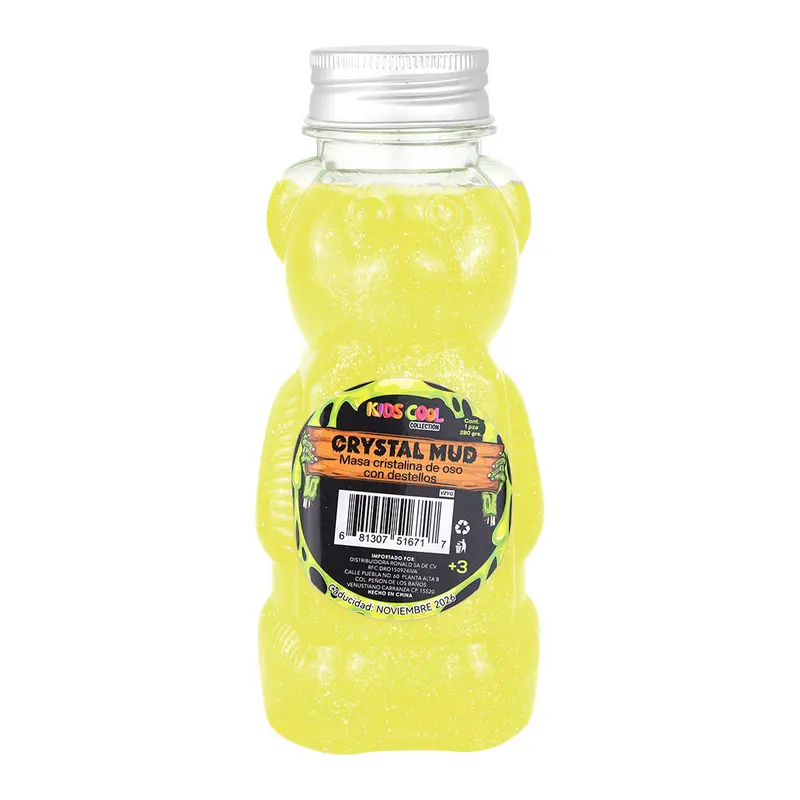 Slime Cristalino, Envase Oso, Color Amarillo 2