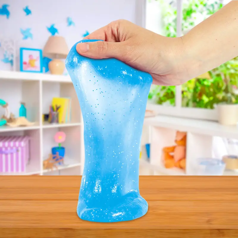 Slime Cristalino, Envase Oso, Color Azul 1