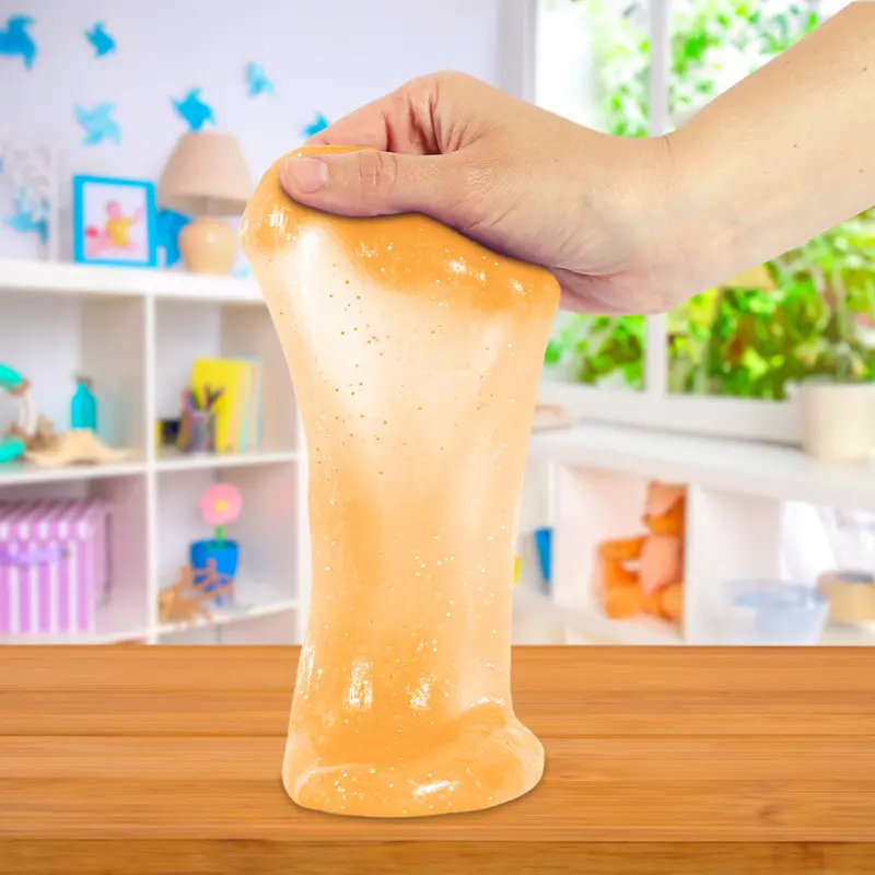 Slime Cristalino, Envase Oso, Color Naranja 1
