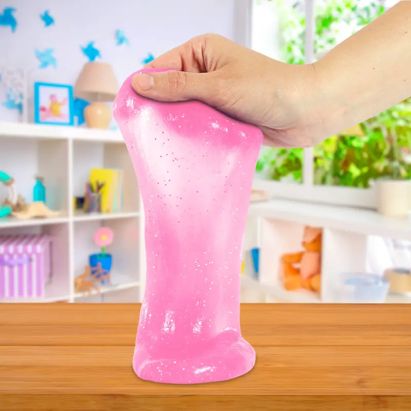 Slime Cristalino, Envase Oso, Color Rosa 1