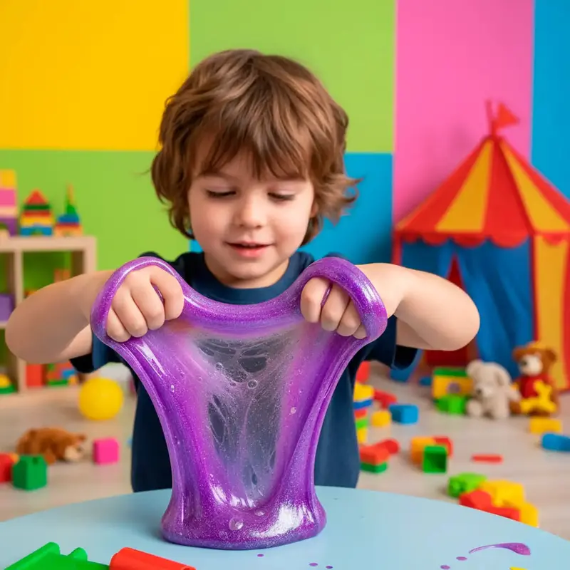 Slime, Gatito, Color Morado Y Verde 1