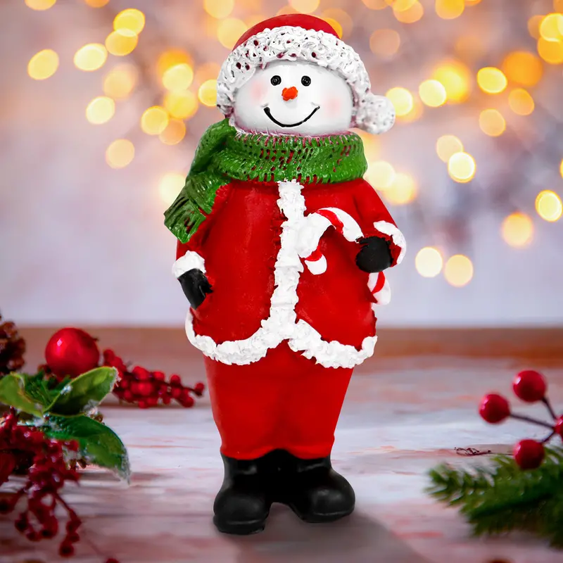 Snowman Abrigado, Figura Decorativa De Cerámica 1