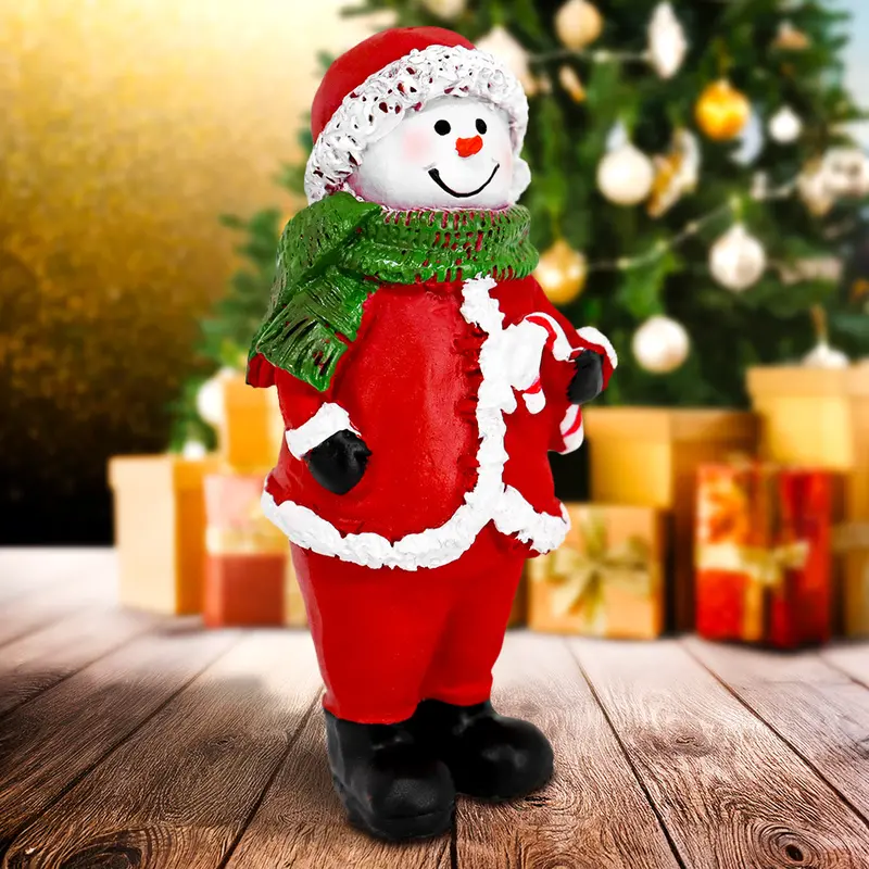 Snowman Abrigado, Figura Decorativa De Cerámica 2