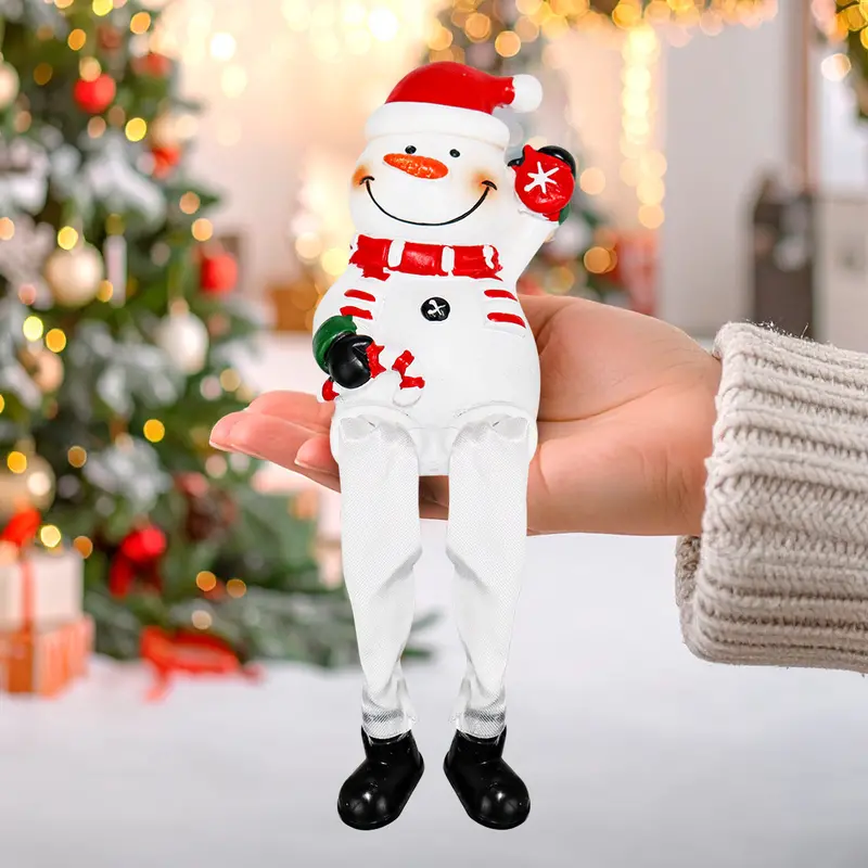 Snowman Con Campana, Piernas Colgantes, Cerámica 1