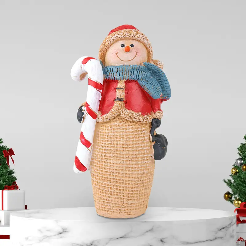 Snowman Con Dulce, Figura Decorativa De Cerámica 1