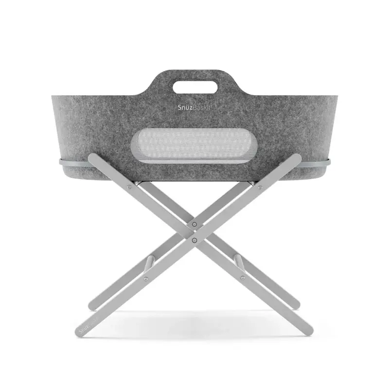 Snüz Baskit Moses Basket & Stand Bundle - Dark Grey & Dove Grey 1