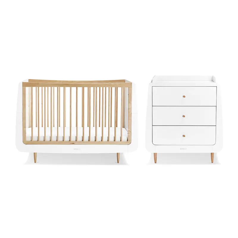 Snüzkot Skandi 2 Piece Nursery Furniture Set In Natural 2