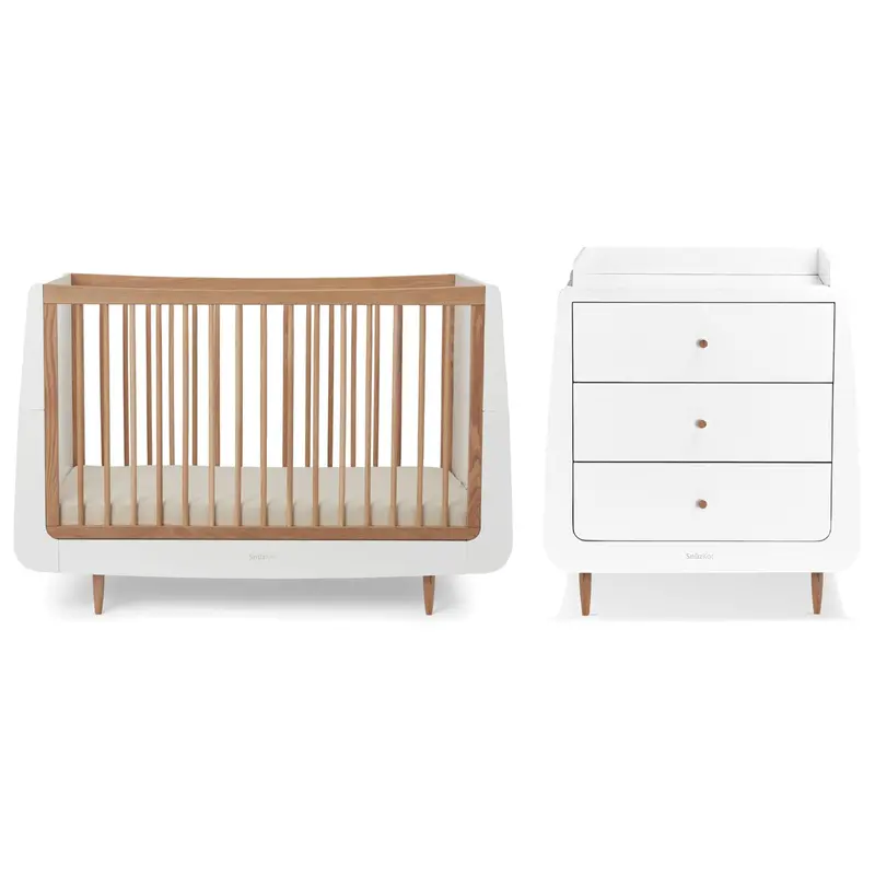 Snüzkot Skandi 2 Piece Nursery Furniture Set In Oak 1