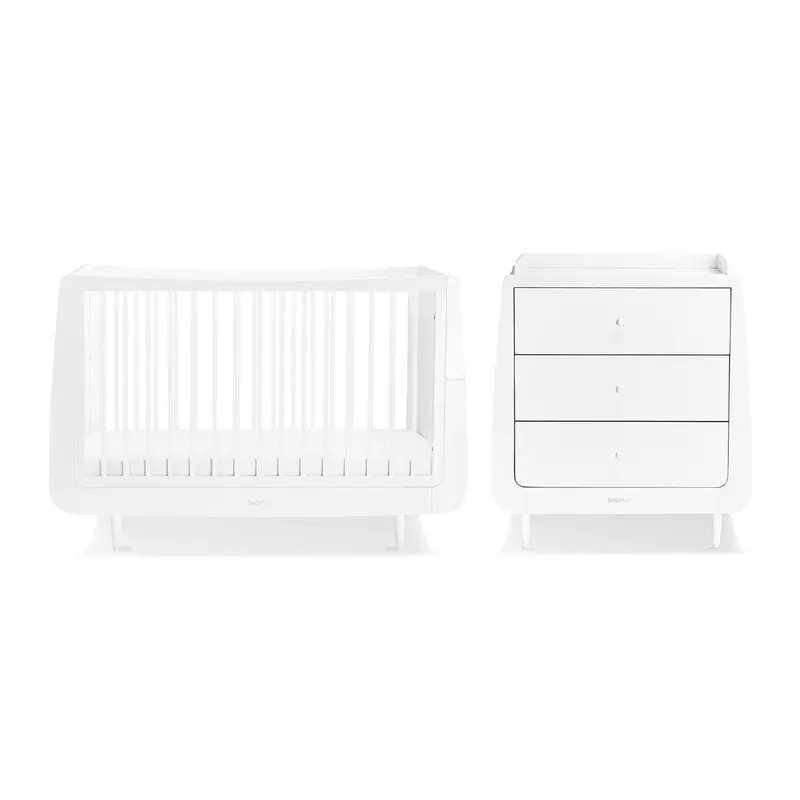 Snüzkot Skandi 2 Piece Nursery Furniture Set In White 2