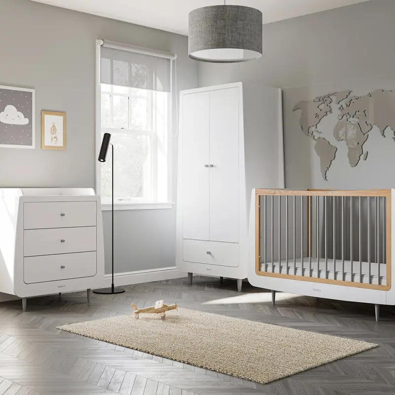 Snüzkot Skandi 3 Piece Nursery Furniture Set In Grey 1