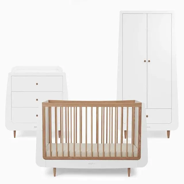 Snüzkot Skandi 3 Piece Nursery Furniture Set In Oak 1