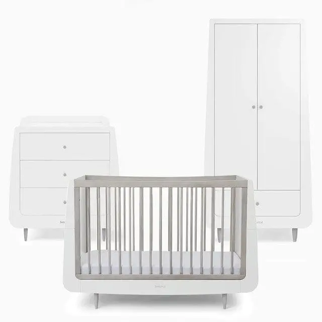 Snüzkot Skandi 3 Piece Nursery Furniture Set In Silver Birch 1
