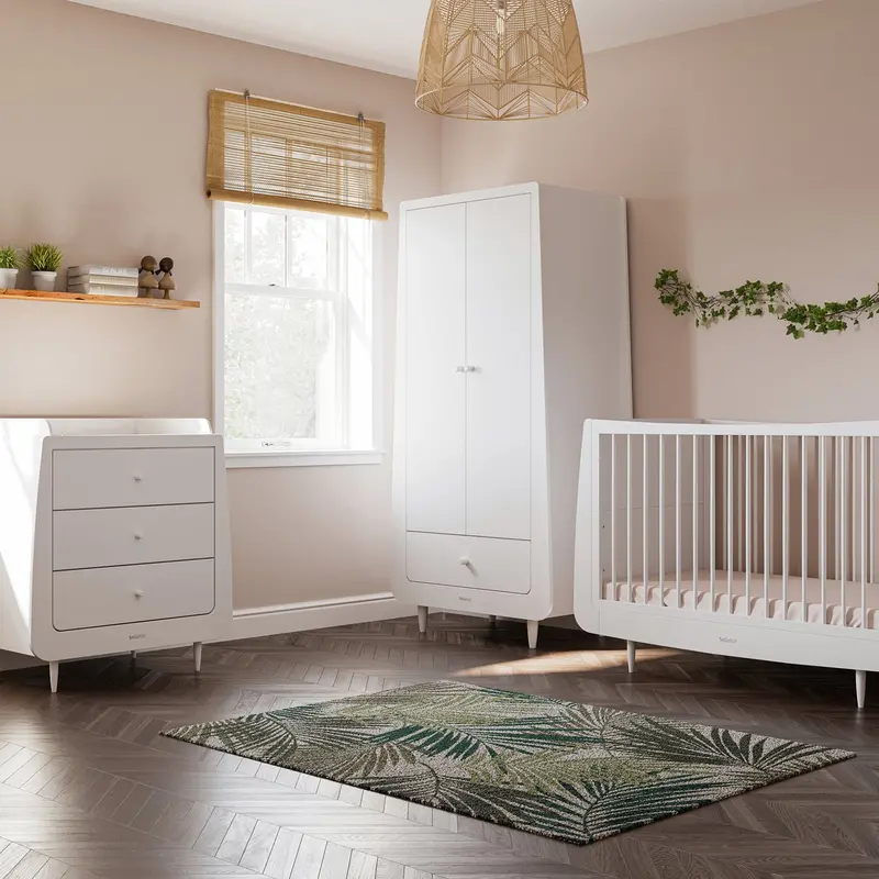 Snüzkot Skandi 3 Piece Nursery Furniture Set In White 1