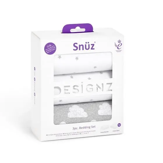 Snüzpod 3 Piece Crib Bedding Set Cloud Nine 1