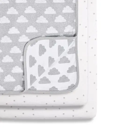 Snüzpod 3 Piece Crib Bedding Set Cloud Nine 2