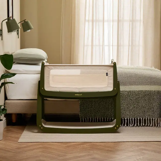 Snuzpod 5 Bedside Crib In Olive 1
