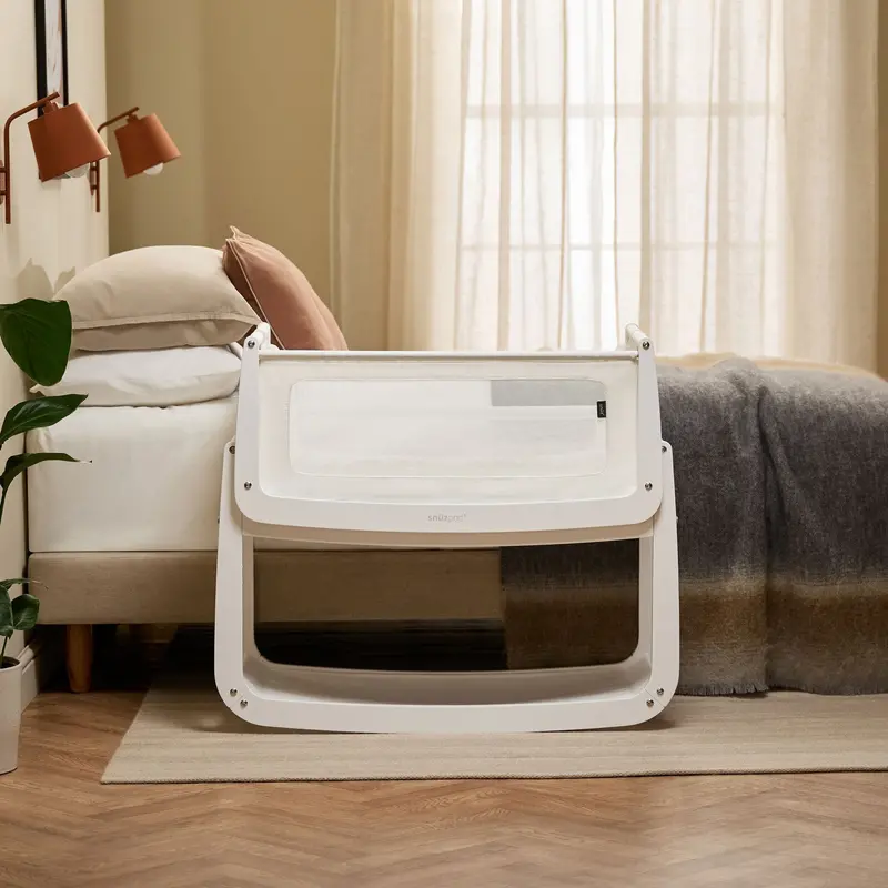 Snuzpod 5 Bedside Crib In White 1