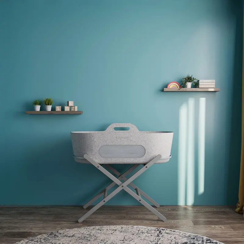 Snüzpod Baskit With Dove Stand In Light Grey 1