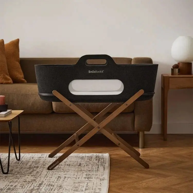 Snüzpod Baskit With Walnut Stand In Graphite 1