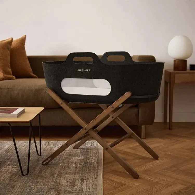 Snüzpod Baskit With Walnut Stand In Graphite 2
