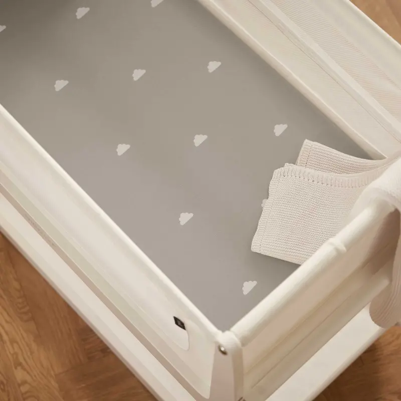 Snüzpod Fitted Crib Sheets 2Pk In Grey Cloud 2