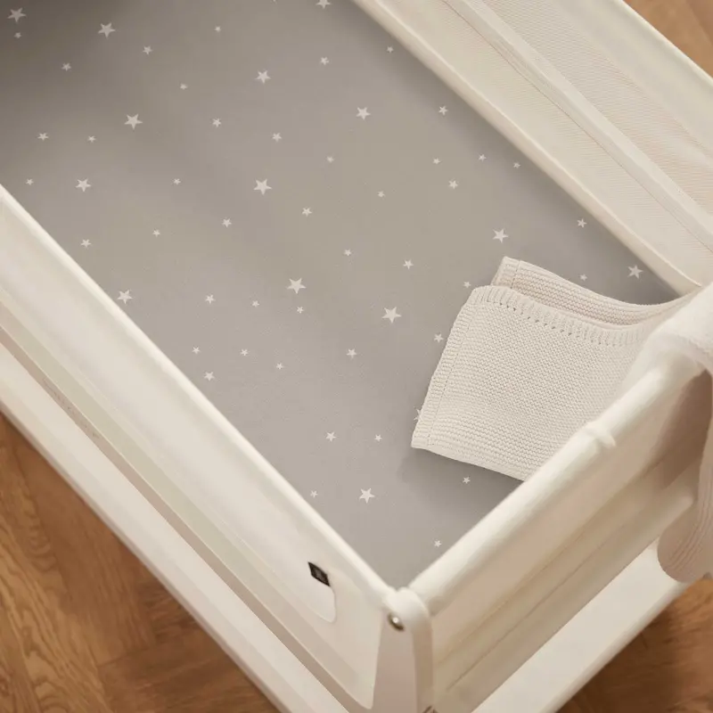 Snüzpod Fitted Crib Sheets 2Pk In Grey Star 2