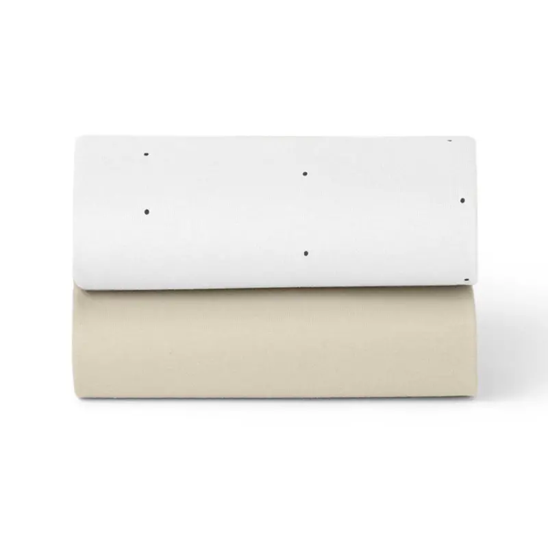 Snüzpod Fitted Crib Sheets 2Pk In White Dot 1