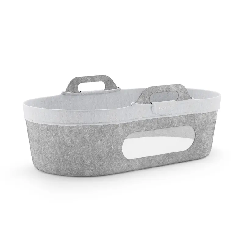 Snüzpod Moses Baskit Liner In Light Grey Marl 1