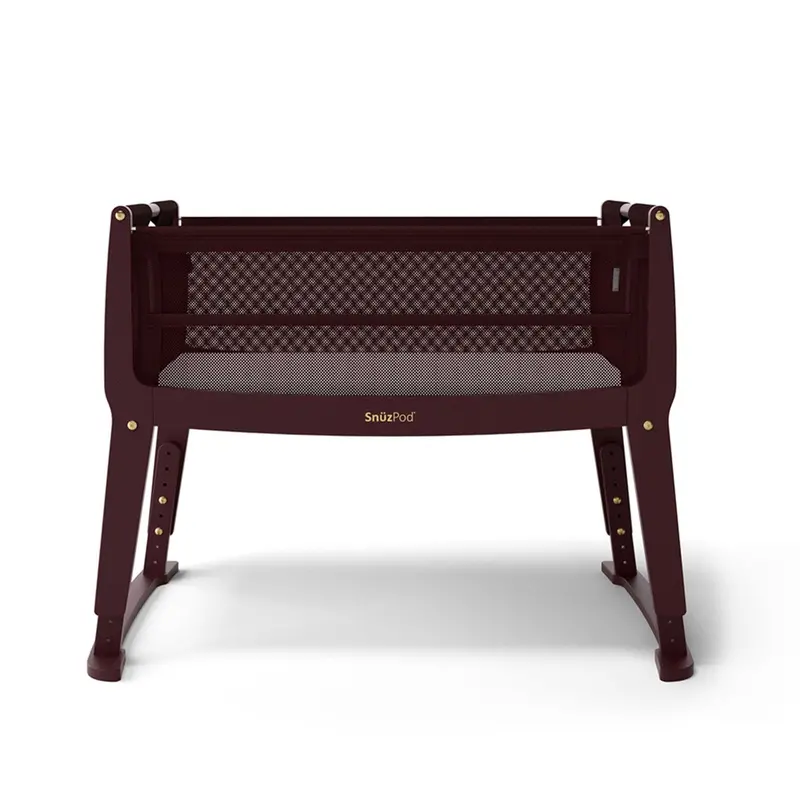 Snuzpod Studio Bedside Crib In Rome Burgundy 1