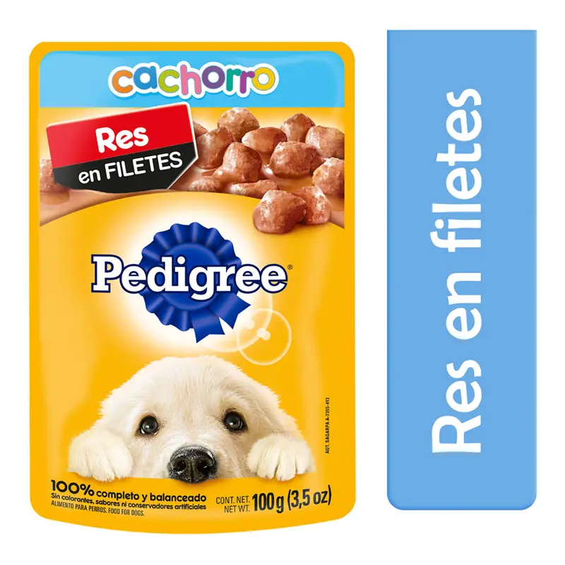 Sobre De Alimento Pedigree Para Cachorro Sabor A Res 100Grs 1