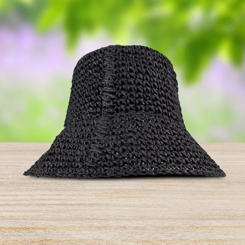 Sombrero De Paja De Punto Color Negro 2