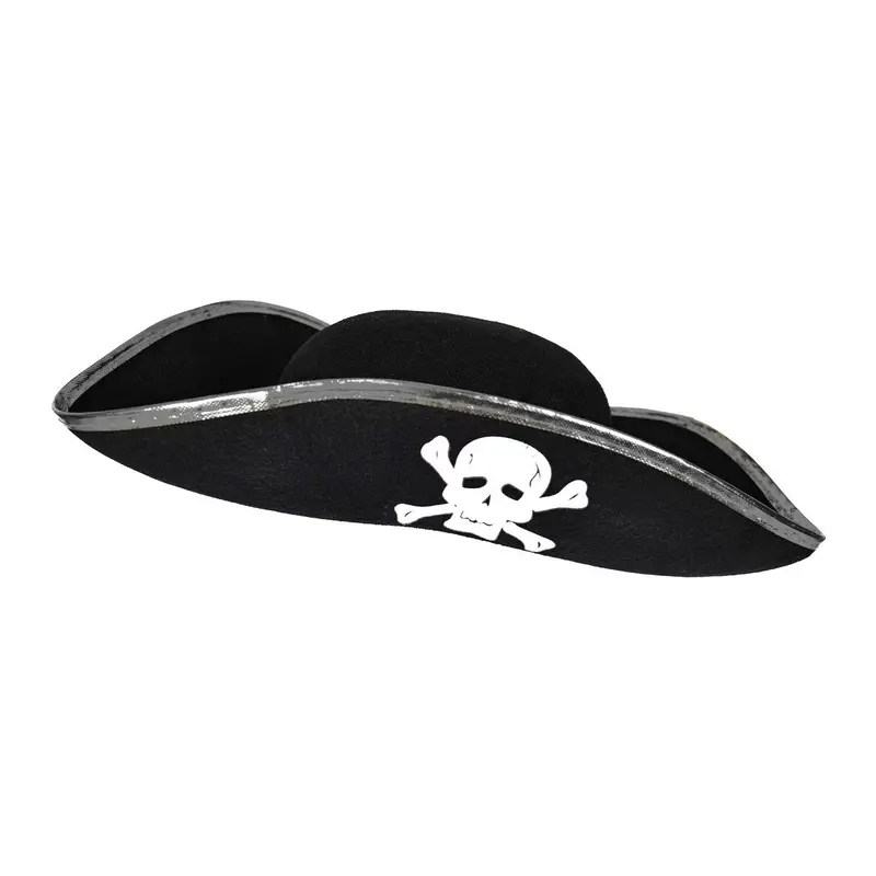 Sombrero De Pirata Con Adorno Color Plata 2