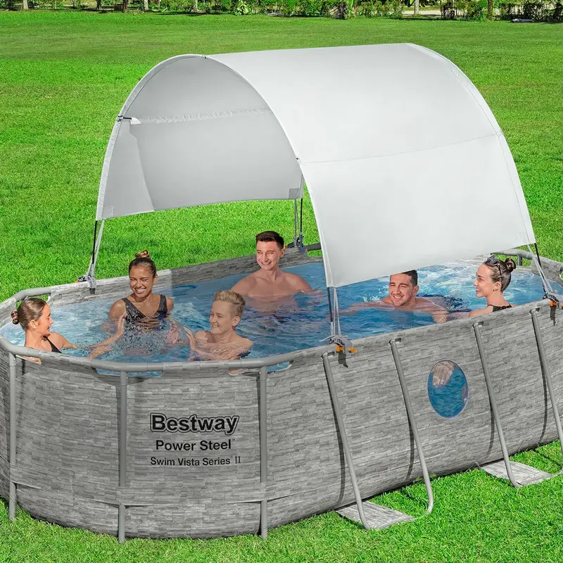 Sombrilla De Dosel De Piscina Redonda, Flowclear 2