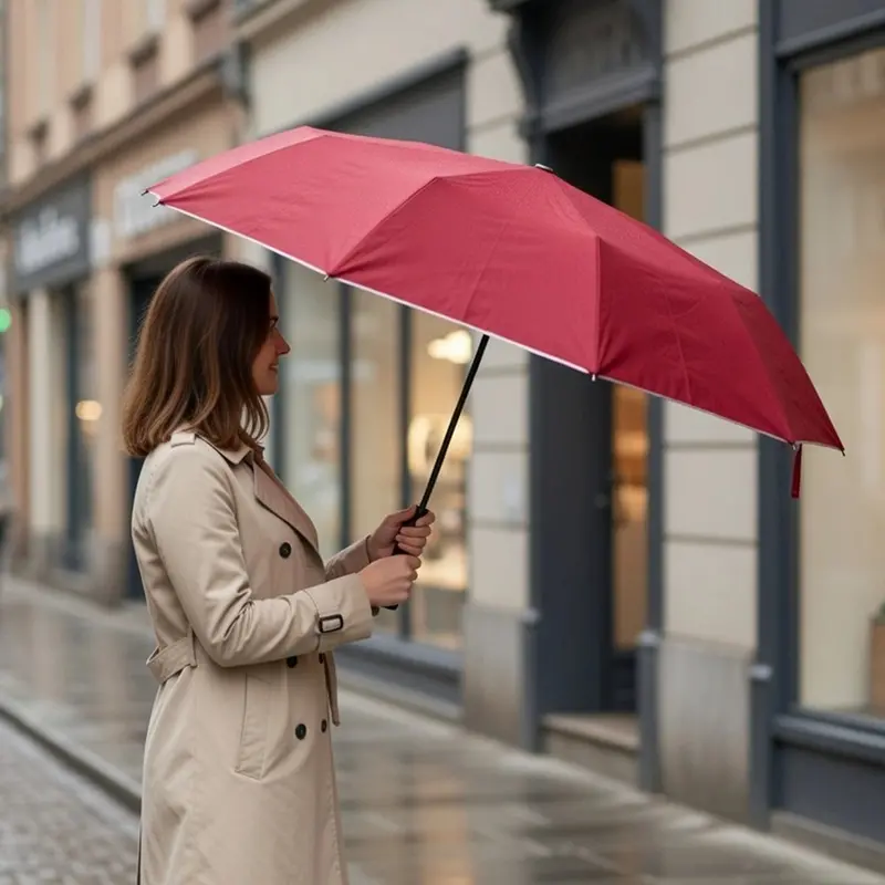Sombrilla Plegable, Color Rojo 1