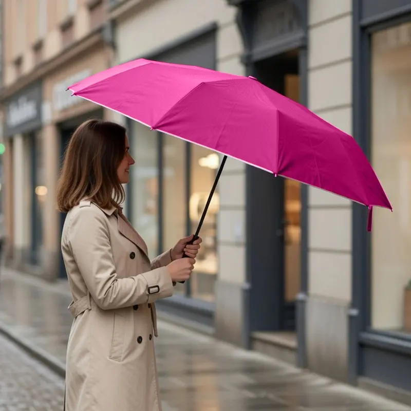 Sombrilla Plegable, Color Rosa 1