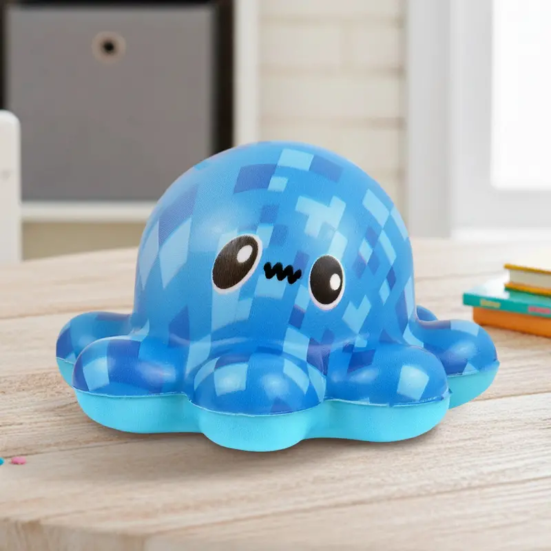 Squishy Antiestrã©S, Pulpo, Color Azul 2