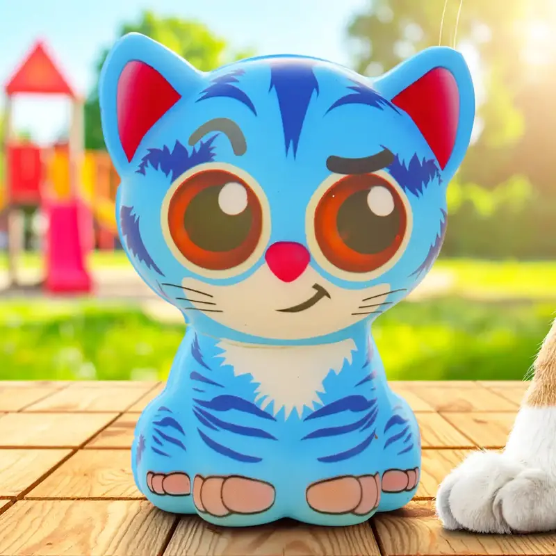 Squishy Antiestrés, Gatito, Color Azul 1