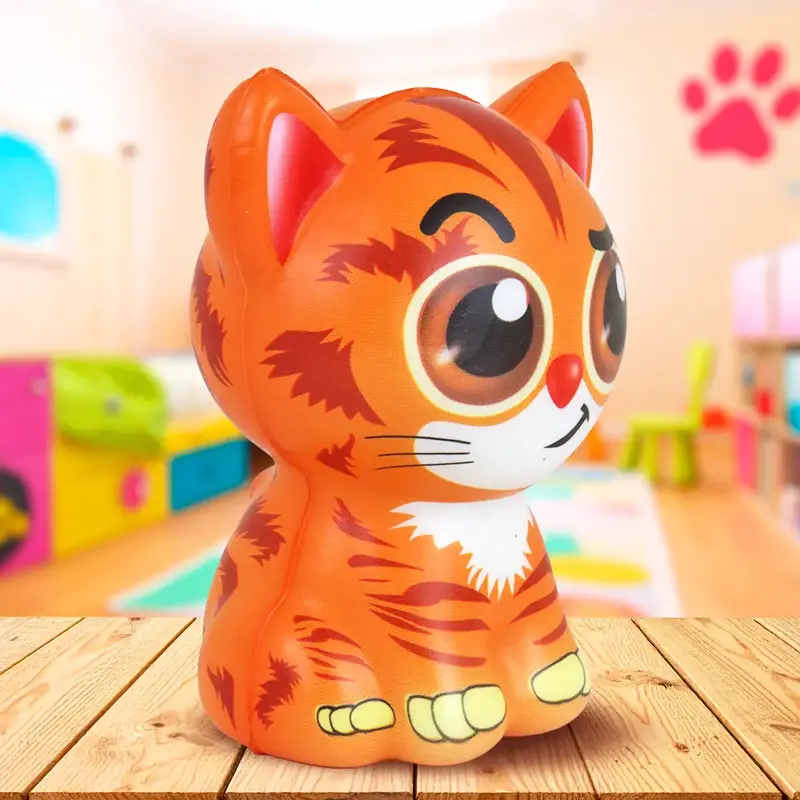 Squishy Antiestrés, Gatito, Color Naranja 2