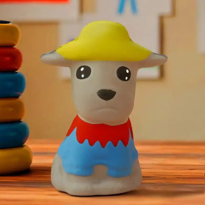 Squishy Antiestrés, Perrito Con Sombrero, Color Gris 1