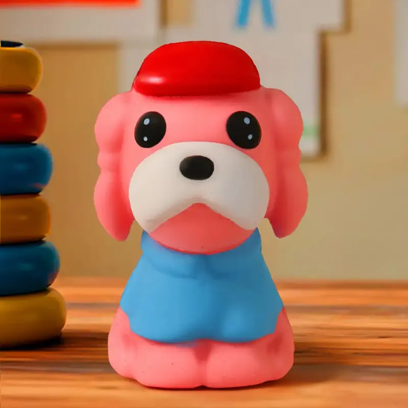 Squishy Antiestrés, Perrito Con Sombrero, Color Rosa 1