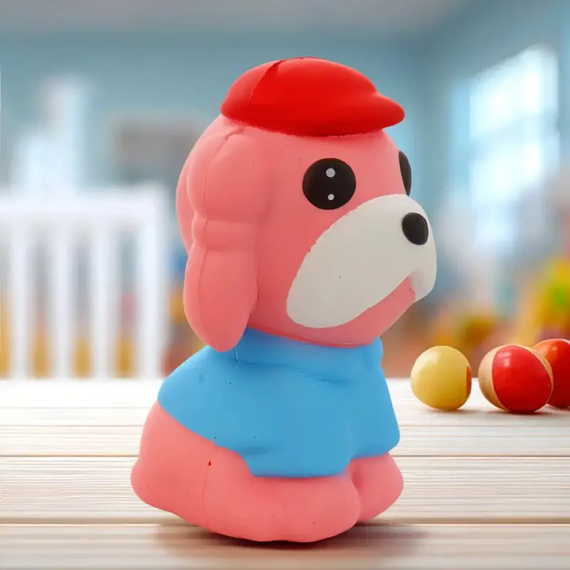 Squishy Antiestrés, Perrito Con Sombrero, Color Rosa 2