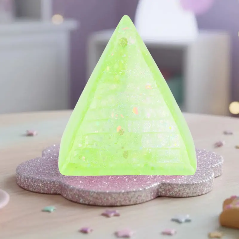 Squishy Antiestrés, Pirámide, Color Verde 1