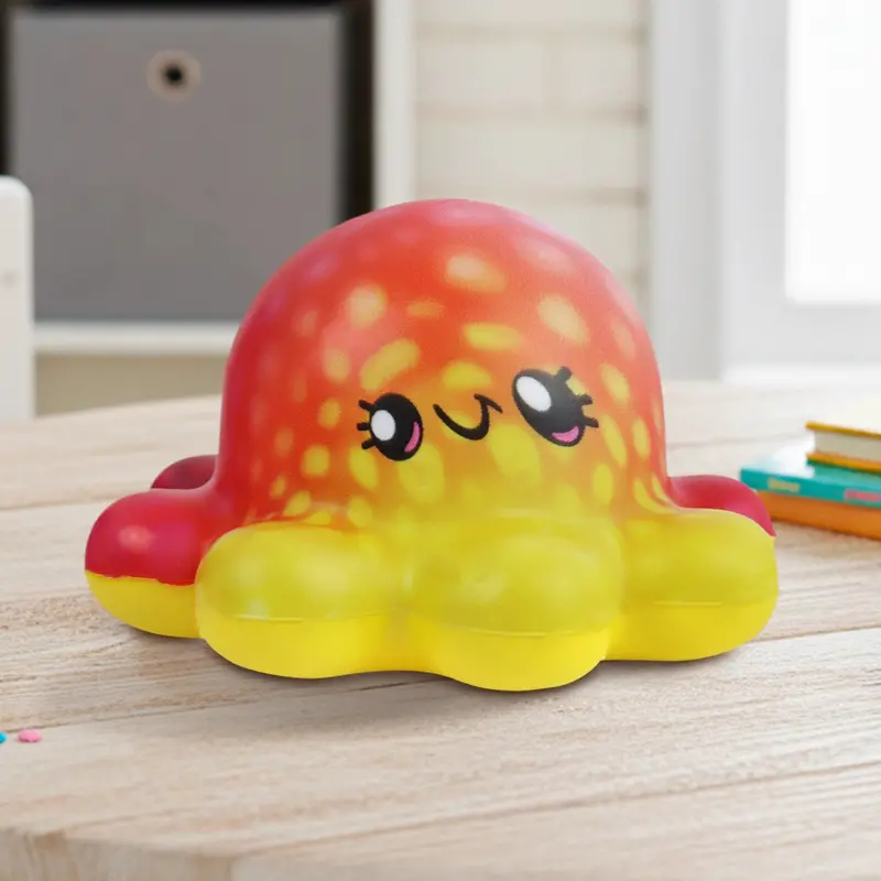 Squishy Antiestrés, Pulpo, Color Amarillo Y Rosa 2
