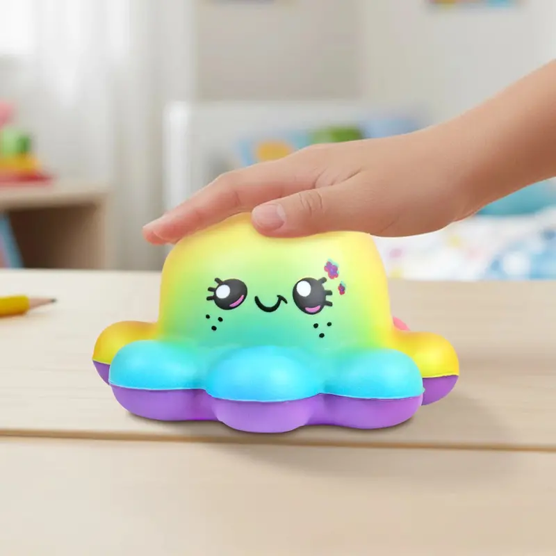 Squishy Antiestrés, Pulpo, Colores Claros 1
